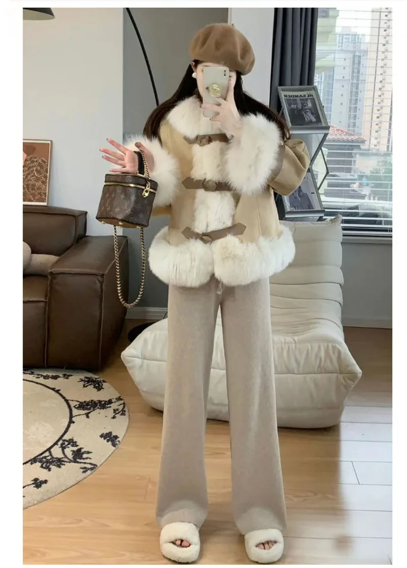 Miiiix Korean Fashion and Environmental Friendly Fox Fur Grass Coat Women's Winter New Leather Integrated Western Style Coats