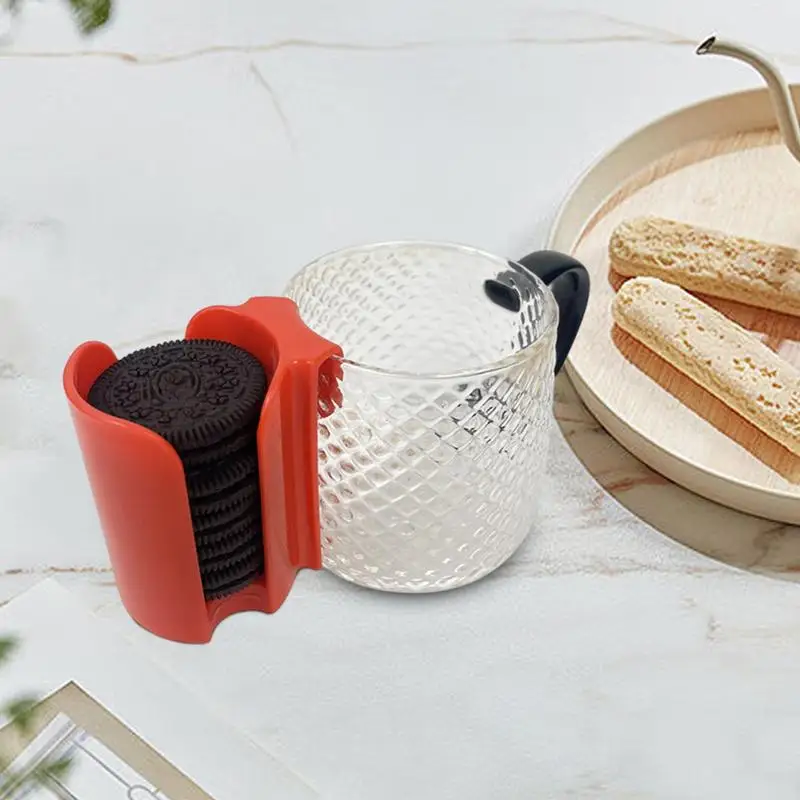 

Cup Cookie Holder Mug Side Cookie Holder Reusable Gadget Large Capacity Dessert Lover Supplies Household Accessories For Home