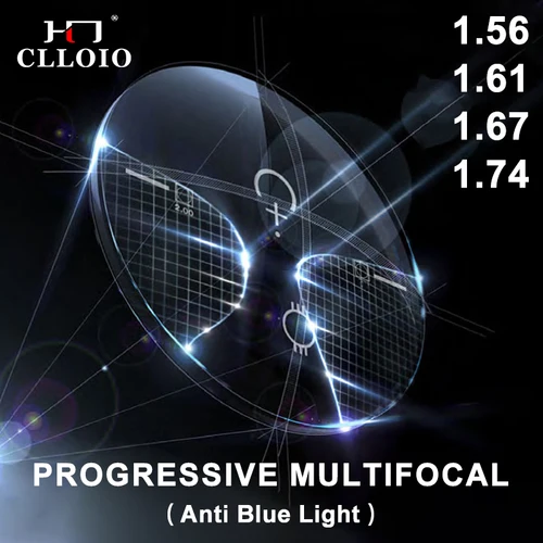 Imagen 2 del producto CLLOIO lentes progresivas antiluz azul 1,56 1,61 1,67 1,74 HD prescripción óptica bifocal miopía hipermetropía lente multifocal