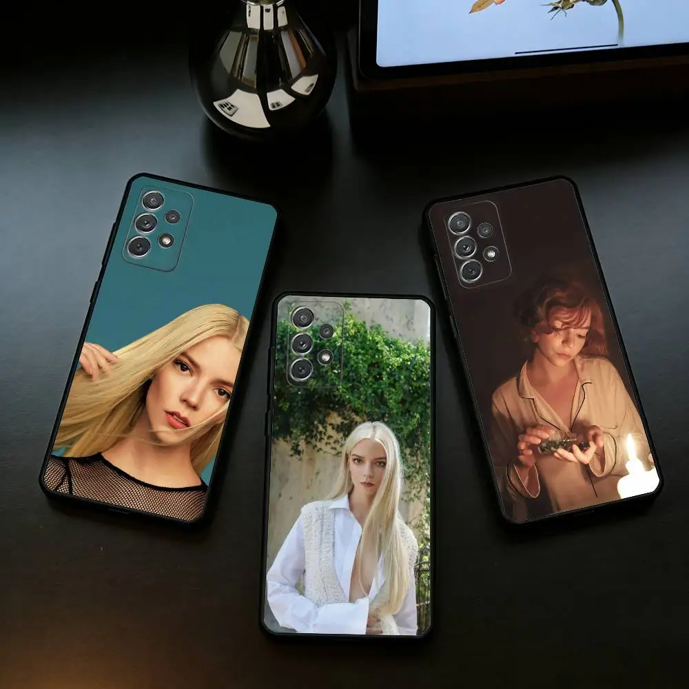 A-Anya T-Taylor-Joy Soft Silicone Black Cover Phone Case For Samsung Galaxy A73,A72,A71,A70,A53,A52,A51