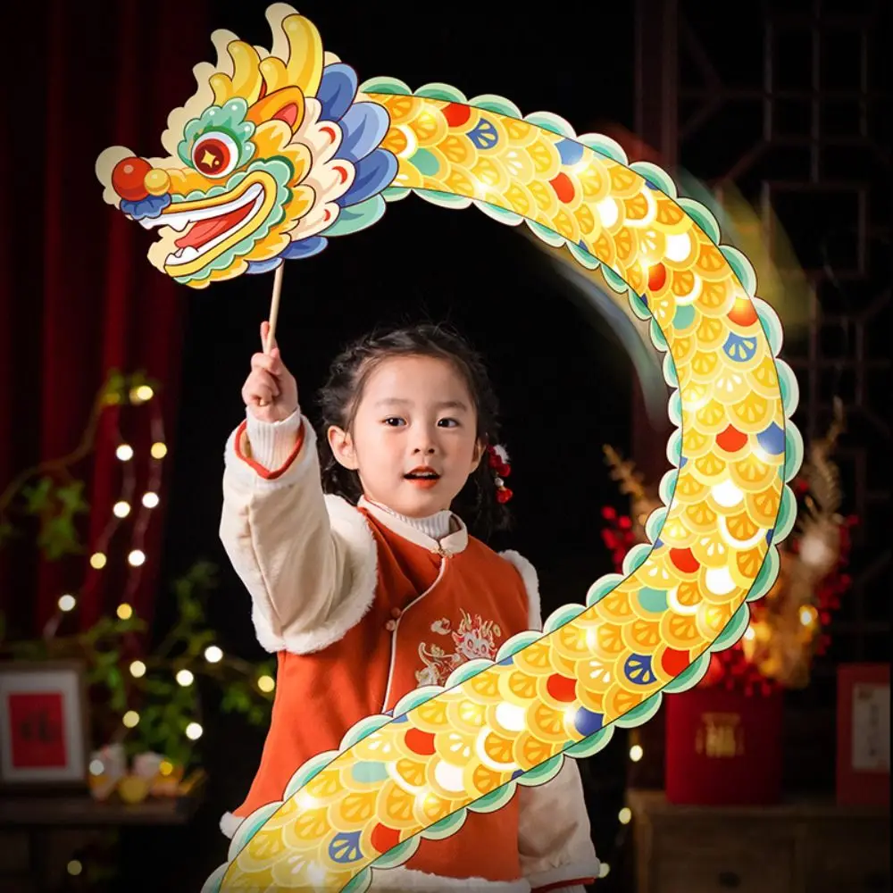 Luminous Toys Mid-Autumn Dragon Dance Lantern DIY Craft Creativity Chinese Style Dragon Lamp Portable Handmade