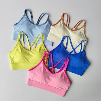ผู้หญิงกีฬา Bra Top Push Up ฟิตเนสคงที่ Pad โยคะ Bra ชุดชั้นในกีฬา Tops กิจกรรม Bras Running Vest Gym Wear
