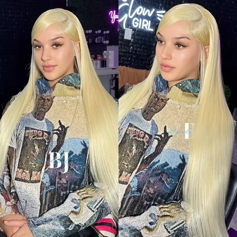

250% Density 613 Blonde Straight Human Hair Wigs Human Hair 13x6 HD Transparent Lace Frontal Human Hair Wig For Black Women