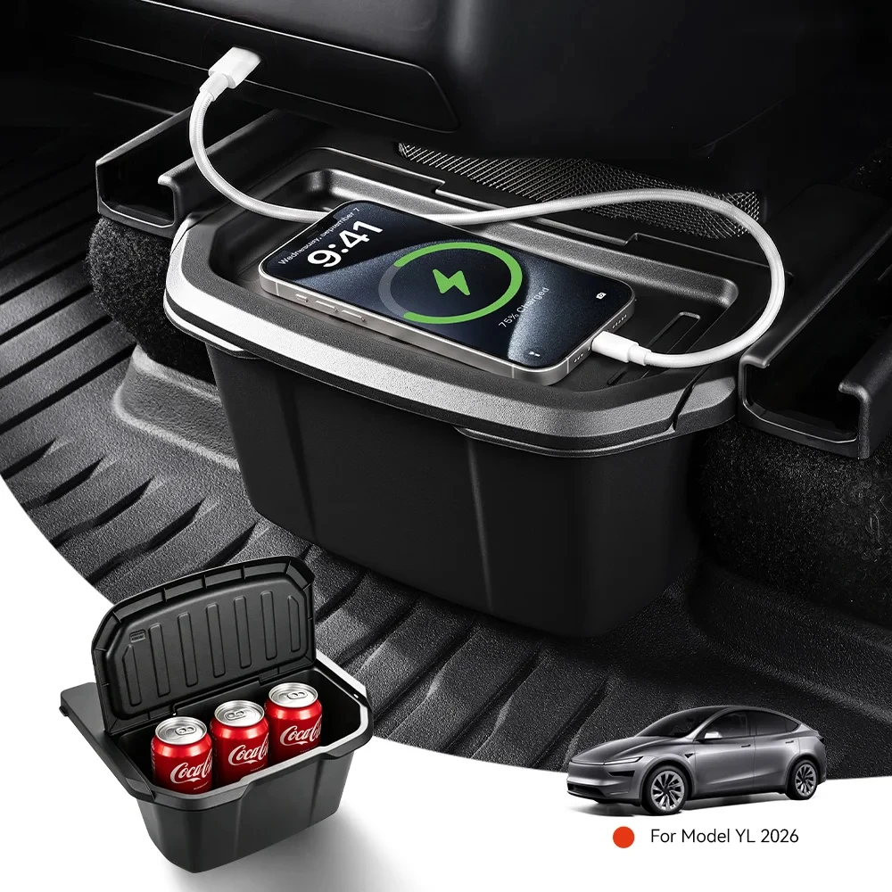for Tesla Model Y YL Juniper 2026 Car Storage Box Under The Rear Air Outlet Organizer Case With Lids Car Interior Accessories