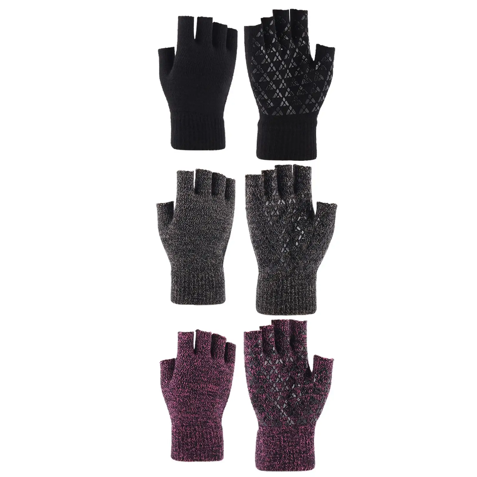 

Winter Half Finger Gloves Knitted Fingerless Warm Gloves for Men Women Outdoor Sports