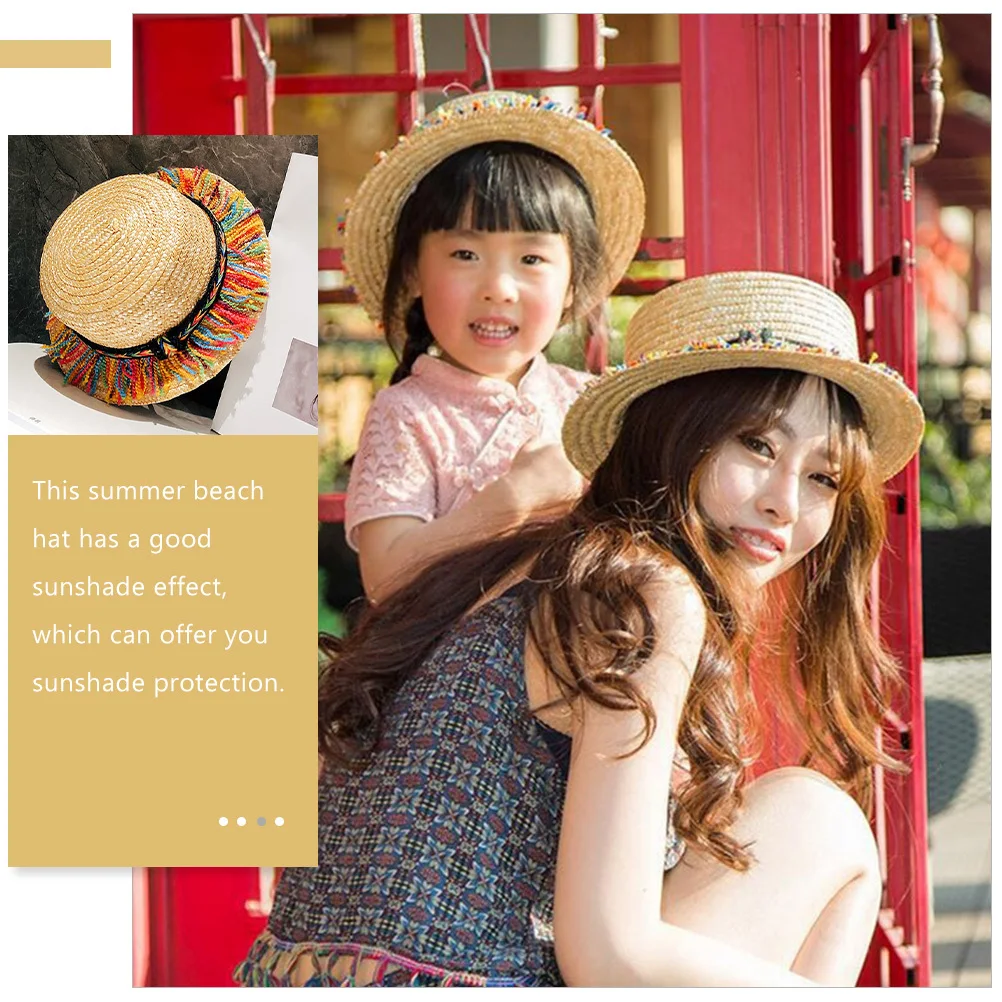 

Beach Straw Hat Wide Brim Stylish Tassel Summer Outdoor Sun Protection Hat for Travel Camping Hiking Hats for Outdoor