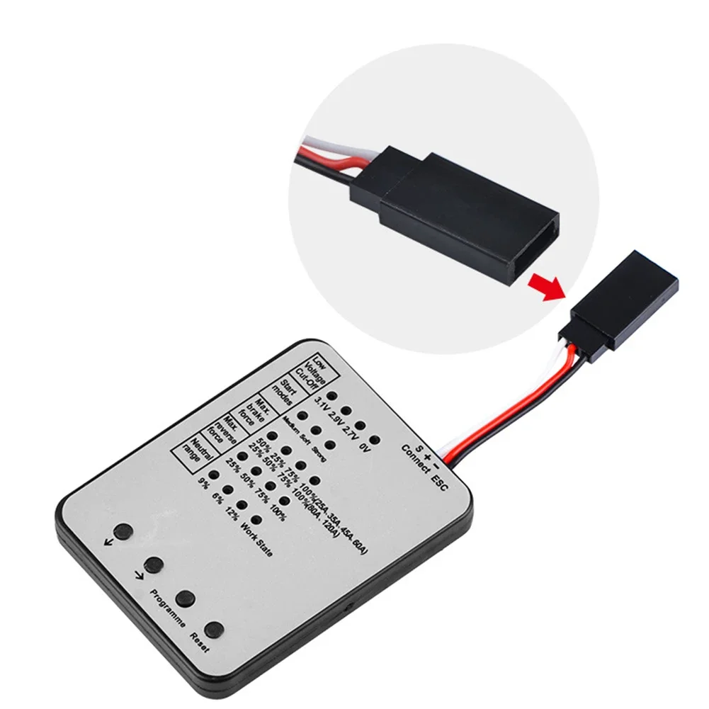 LED ESC Programming Card For Brushless Electronic Speed Controllers Adjustable Reverse Braking Force 4-5 Settings Red Black Gray