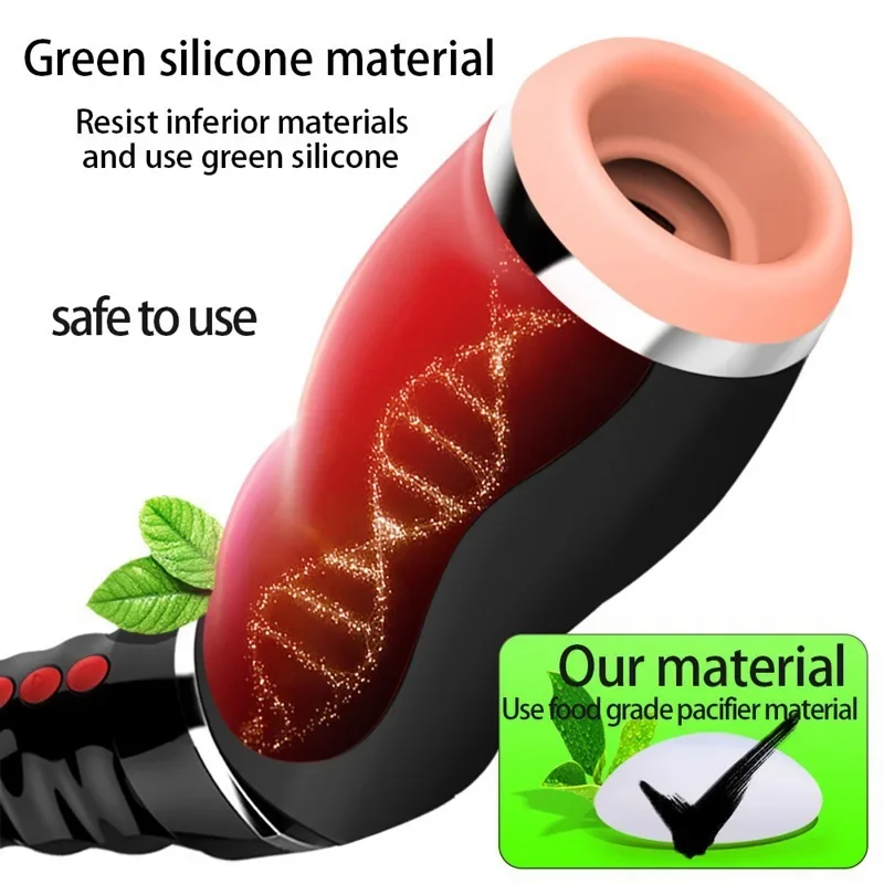 حامل أكواب الطائرات الأوتوماتيكي بالكامل للرجال، جهاز استمناء صوتي ممتص للصدمات، منتجات جنسية للبالغين #3
