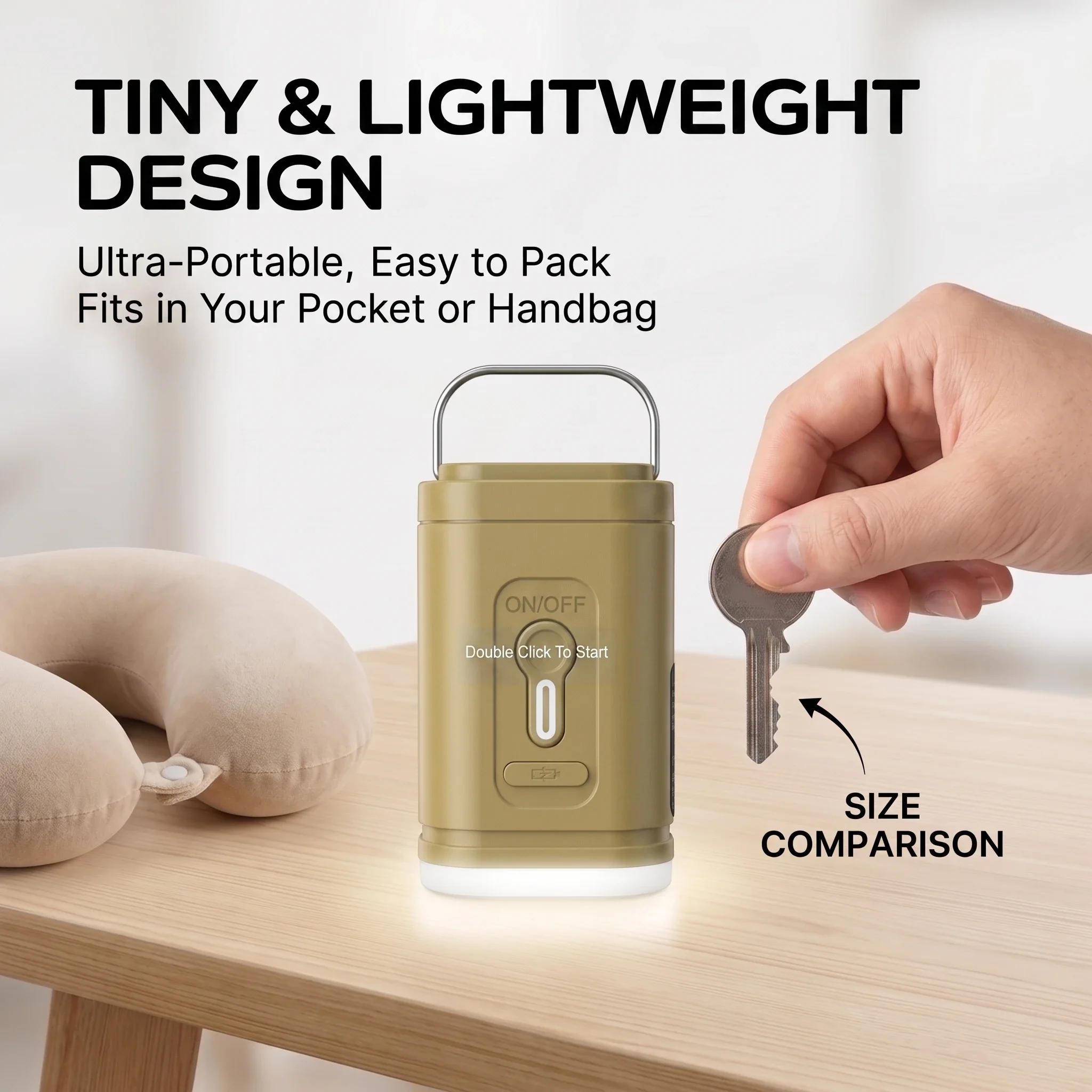 Cordless Mini Air Pump USB-C Rechargeable 1200mAh, Hangable Inflator Deflator LED Light for Air Mattress Pool Floats Camping view 3