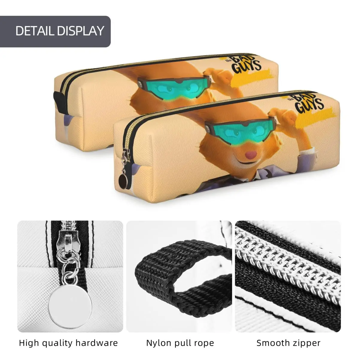 مقلمة The Bad Guys 2 Diane Movie حقيبة صندوق أقلام جميلة للطلاب صندوق تخزين كبير بسحاب