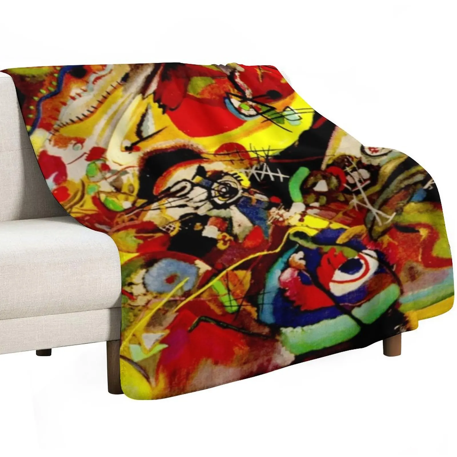 Study for Composition VII | Wassily Kandinsky Abstract Art Throw Blanket Year Round Soft Comfortable Blanket for Home