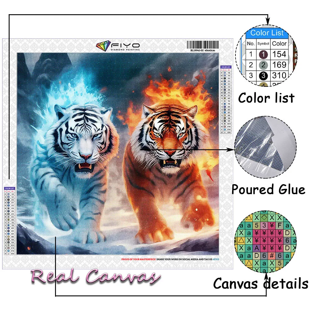 Diamond Painting Kit Tiger New Collection 2024 Diamond Mosaic 5D DIY Cross Stitch Kits Diamond Art Home Decoration