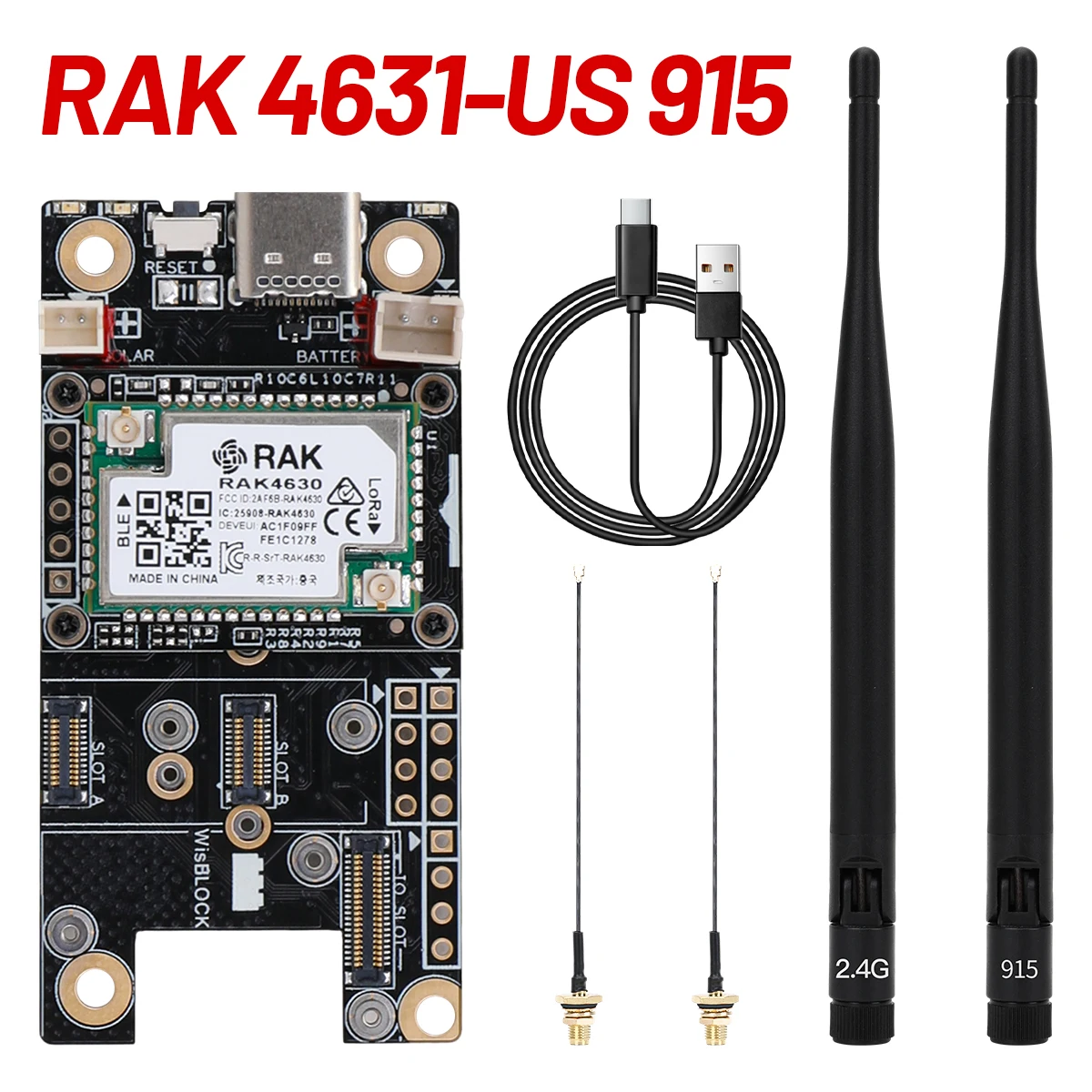 RAK4631 Meshtastic Meshcore Kit voor LoRaWAN draadloze SX1262 868MHz 915MHz LoRa module RAK19007 basisplaat met LoRa antenne