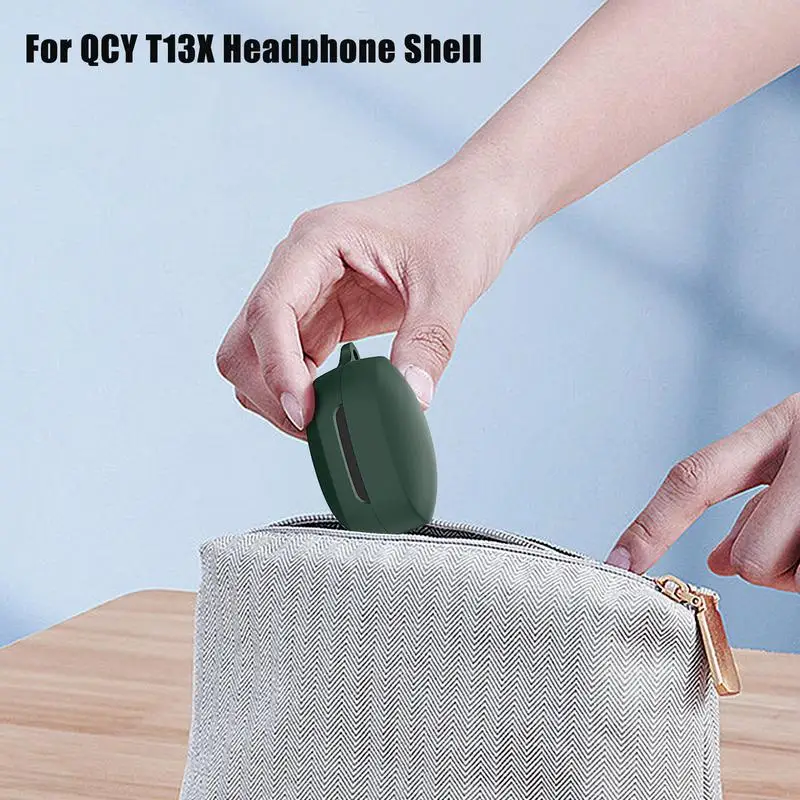 Silicone Earphone Cover For QCY T13X Earbud Waterproof Protector Portable Earphone Drop-Proof Earphone Case