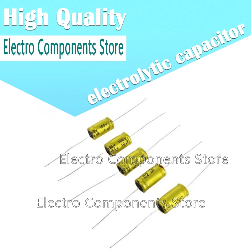 5PCS Audio Frequency Electrolytic Capacitor 1UF 1.5UF 2.2UF 3.3UF 4.7UF 5.6UF 6.8UF 10UF 12UF 15UF 22UF 33UF 47UF 100V 10*17
