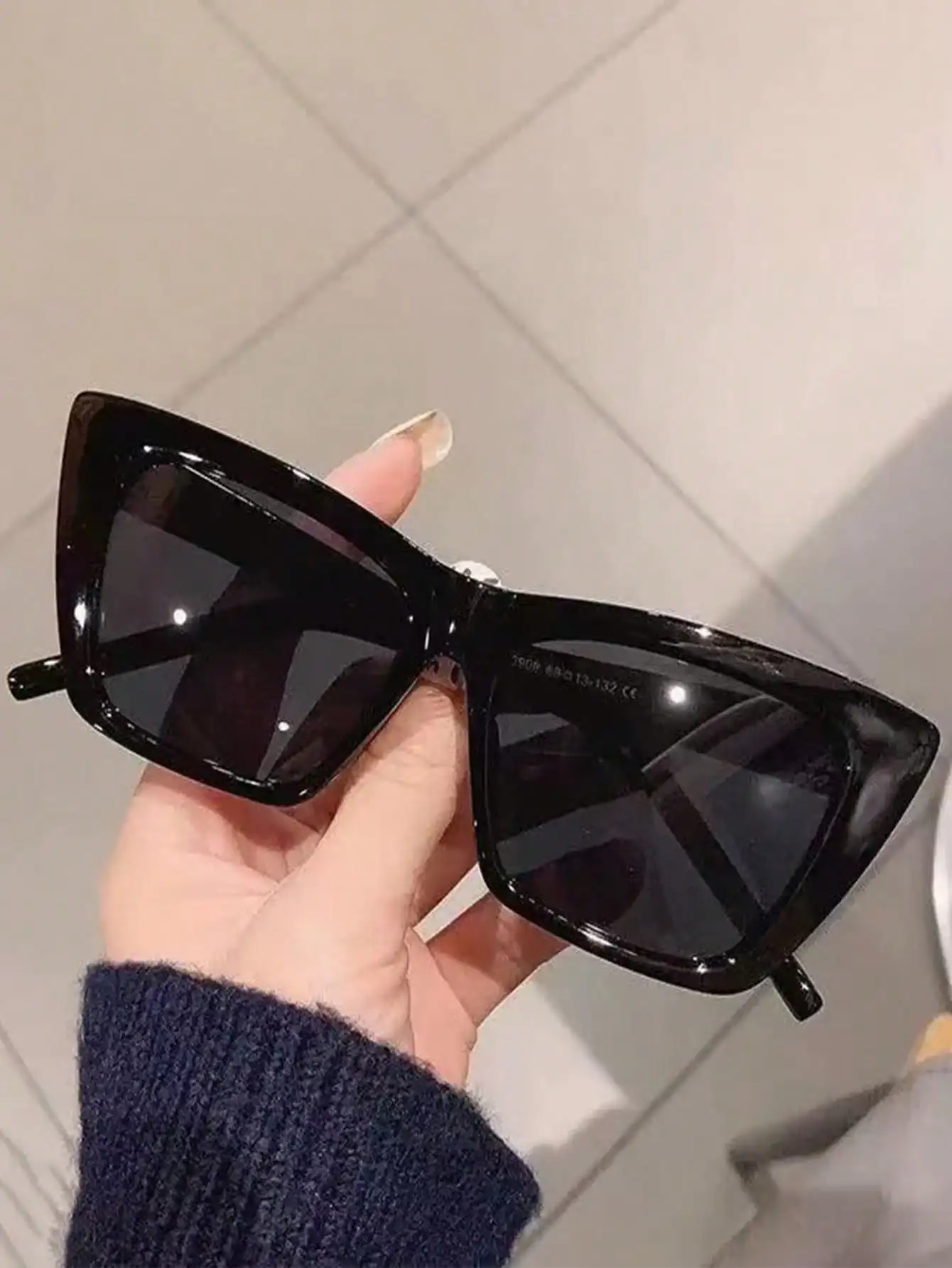 แว่นกันแดดทรงแคทอายไล่โทนสีดำวินเทจ 1 คู่ - แว่นตาอะซิเตทกรอบใหญ่สำหรับผู้หญิงที่ทนทานสำหรับทุกโอกาส