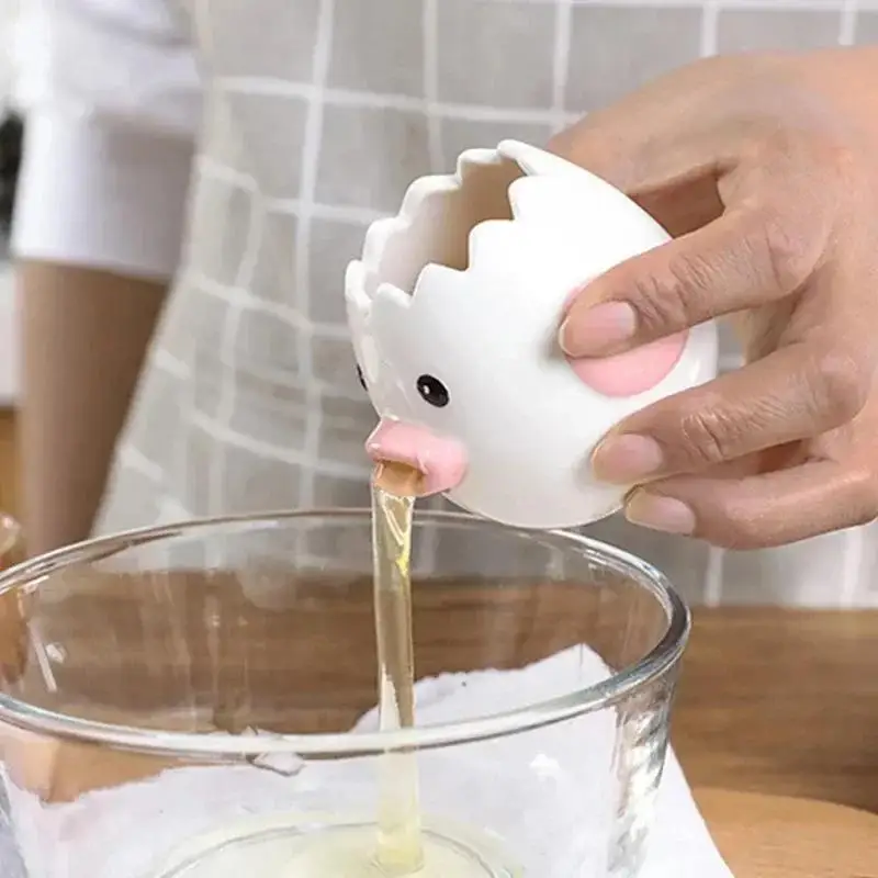 Funny Small Chick Separator Suitable Eggs Yolk White Separator Ceramics Creative Cartoon Eggs Kitchen Tools Home Cook Accessory