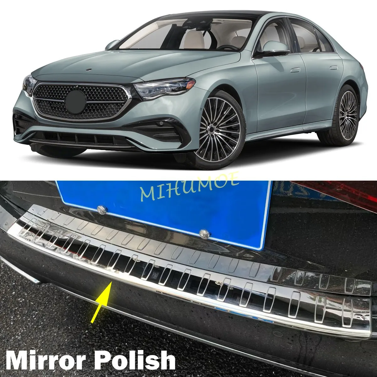 

Защитная крышка заднего бампера автомобиля из нержавеющей стали, аксессуары для Mercedes-Benz E200 E350 E450 E53 AMG W214 2024 2025 2026