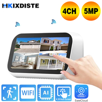 EseeCloud Mini 4CH WIFI NVR Video Recorder Audio CCTV System Network 4.39 Inch Touch Screen P2P Video Surveillance Camera RTSP