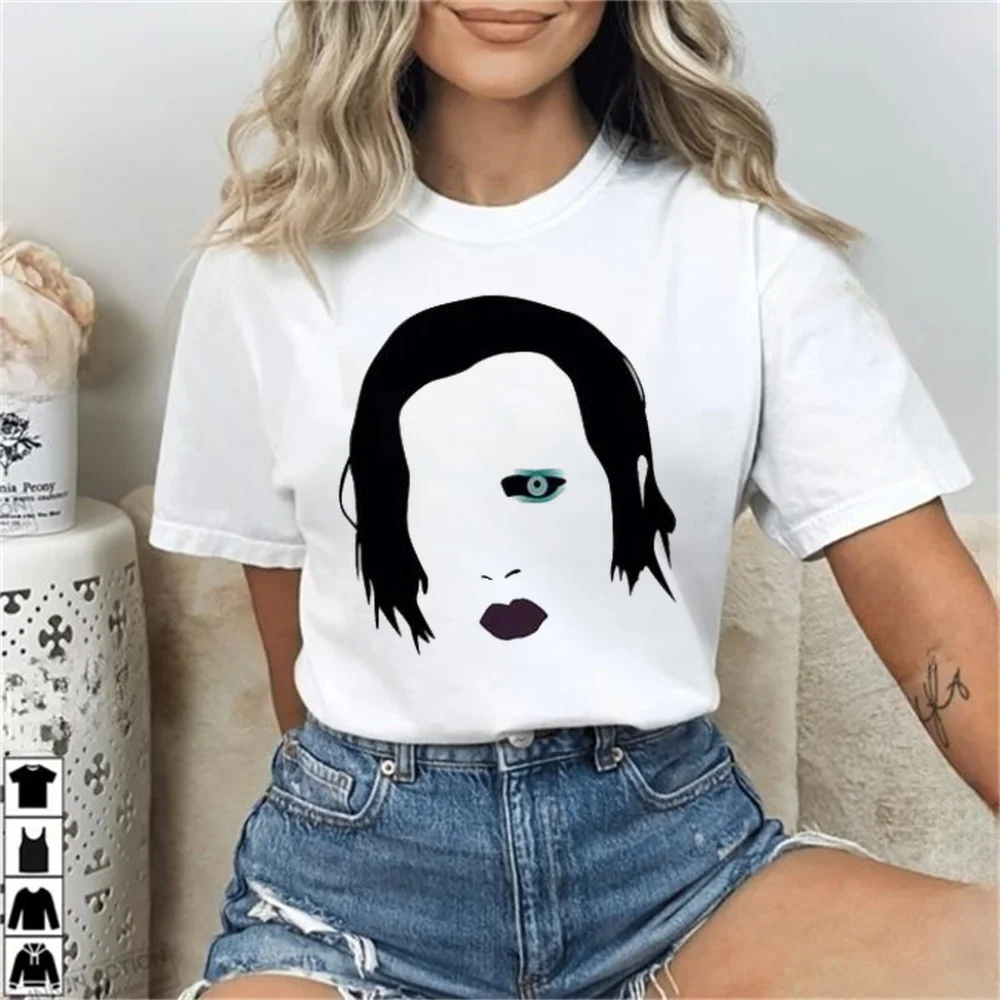 Marilyn Manson top tees shoujo anime streetwear graphic alternative  t shirt grunge gothic y2k vintage manga