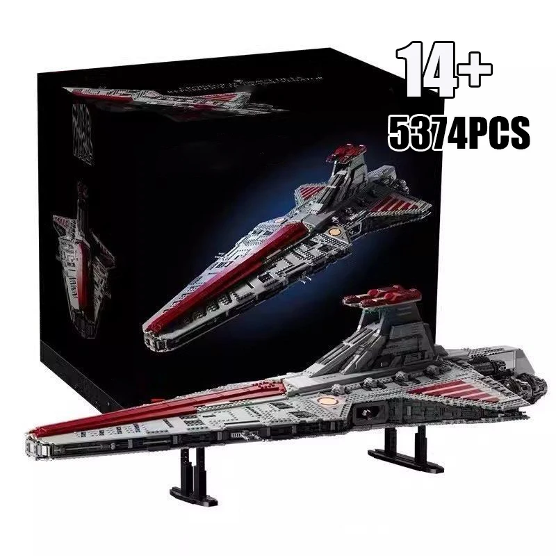 

5374 шт. совместимые 75367 Venator Class Republic Attacks Cruiser Buidling Blocks Модель Кирпичи Космические игрушки Подарки на день рождения и Рождество