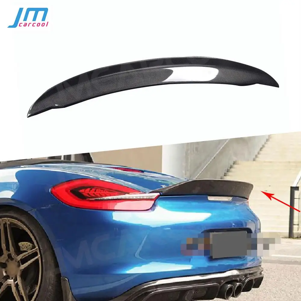 

Carbon Fiber Rear Trunk Spoiler Lip Wings Car Decoration for Porsche 981 Cayman Boxster 2013-2015 FRP Black Rear Wing Body Kits