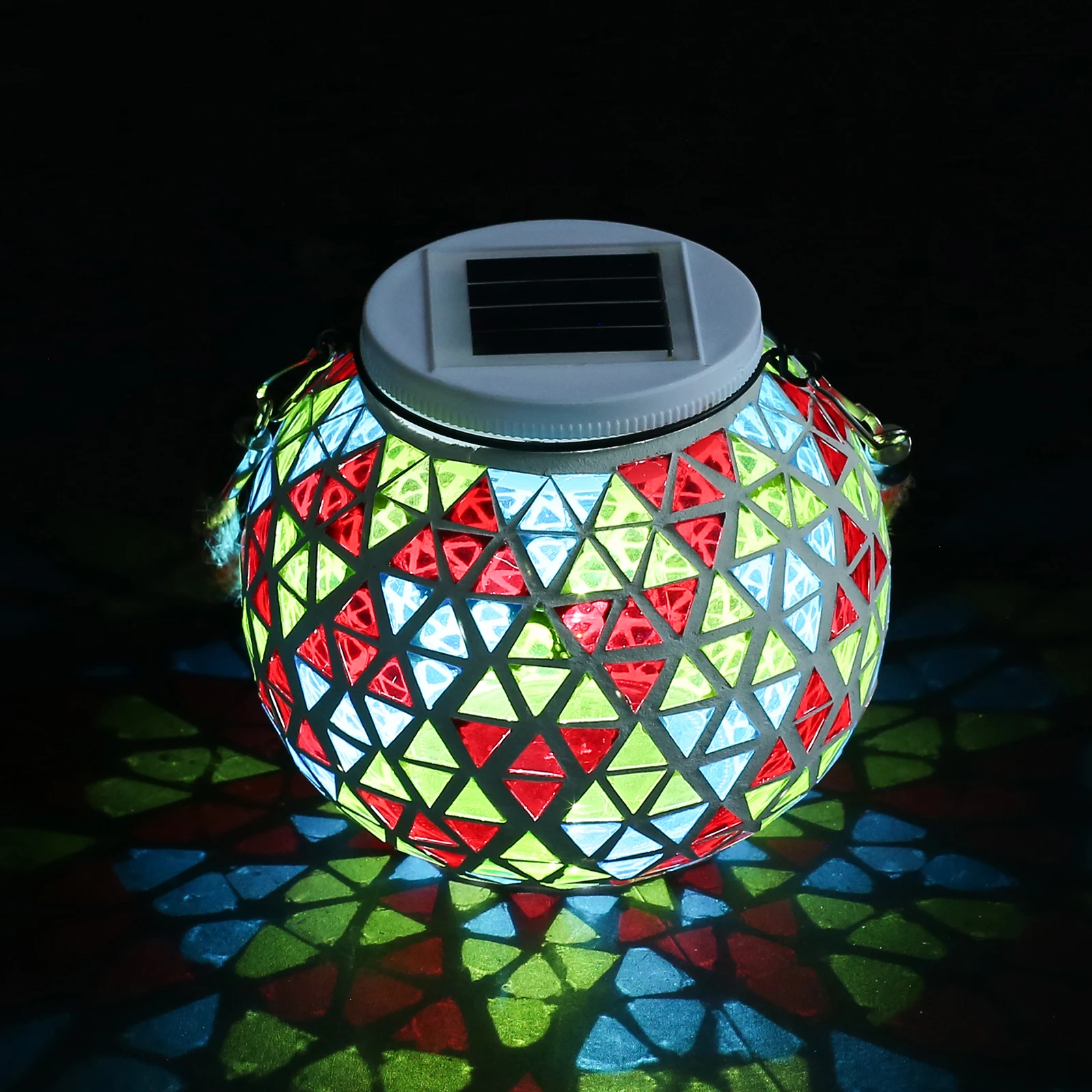 Solar Lanterns Hanging Lights, Solar Powered Glass Ball Lights, Outdoor Waterproof Mosaic Solar Light, Solar Table Lamps, Decora