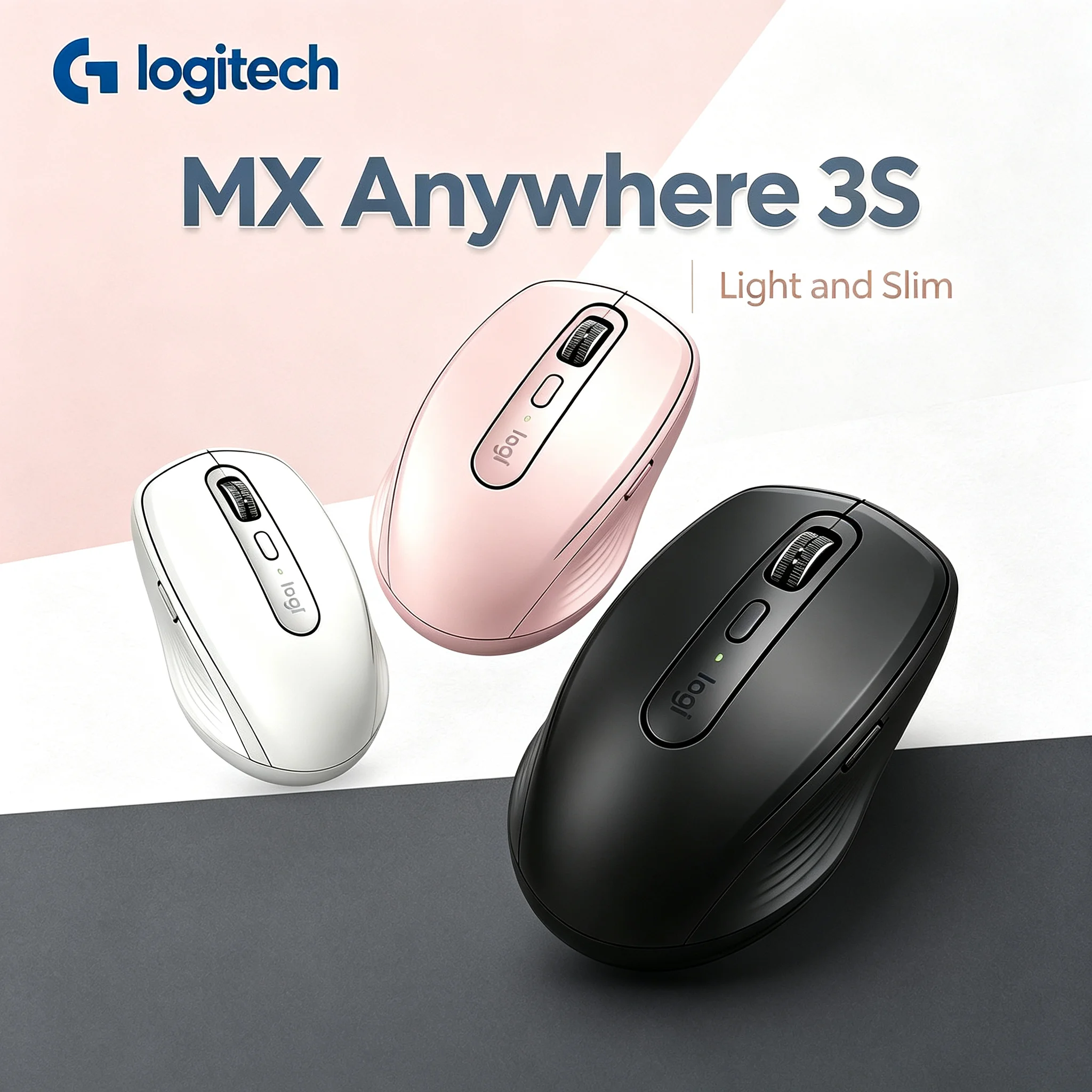 Logitech MX Anywhere 3S Rechargeable Wireless Mouse Easy Switch Between Multiple Devices Office Mice