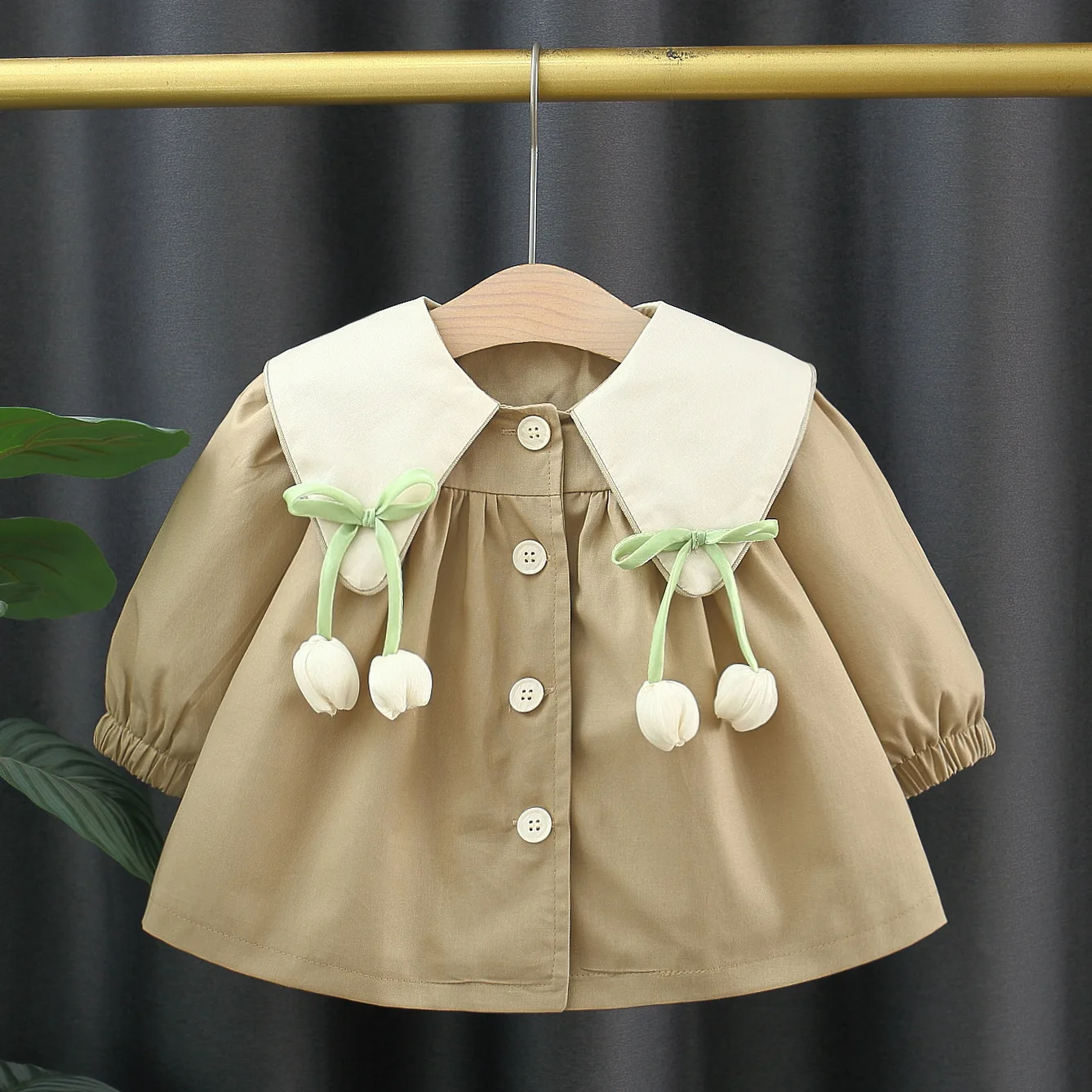 

Baby Girls Coats Kids Jackets Fashion Solid Windbreaker for Infant Cotton Trench Outerwear Toddler Infant Girls Clothing