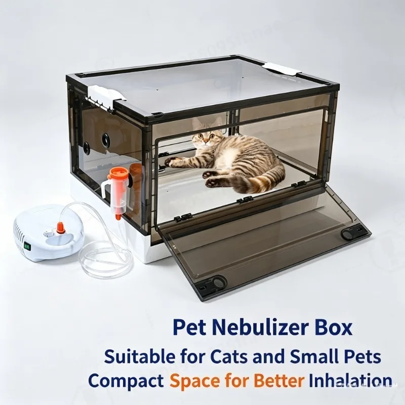 Foldable Pet Oxygen Nebulizer Box Breathable Pet Drying Blower Cage For Dogs Cats Portable Animal Oxygen Chamber
