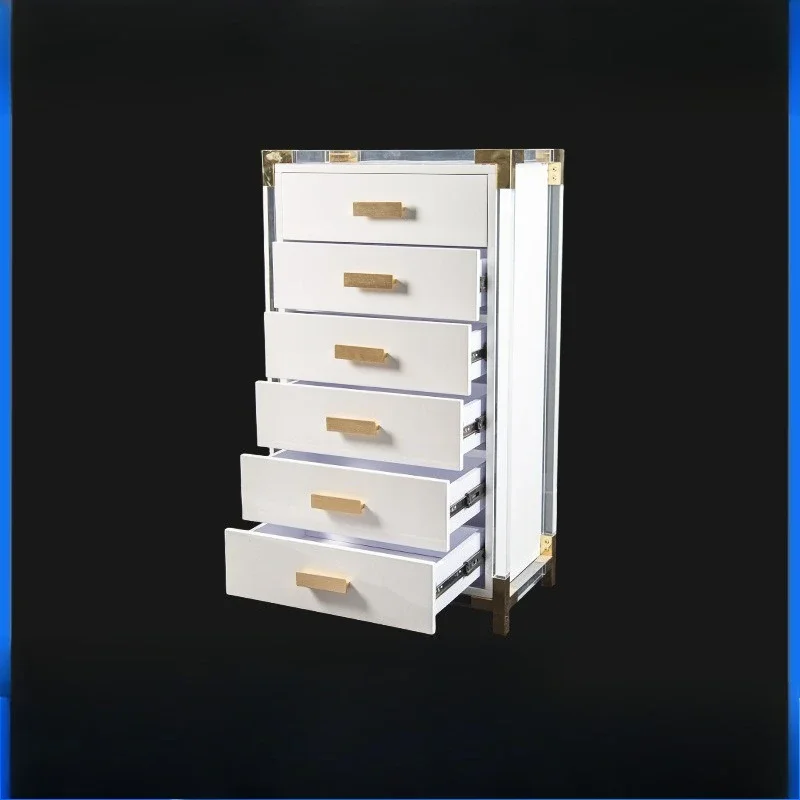 Acrylic storage cabinet Multi-layer Polished locker against the wall Living room drawer cabinet