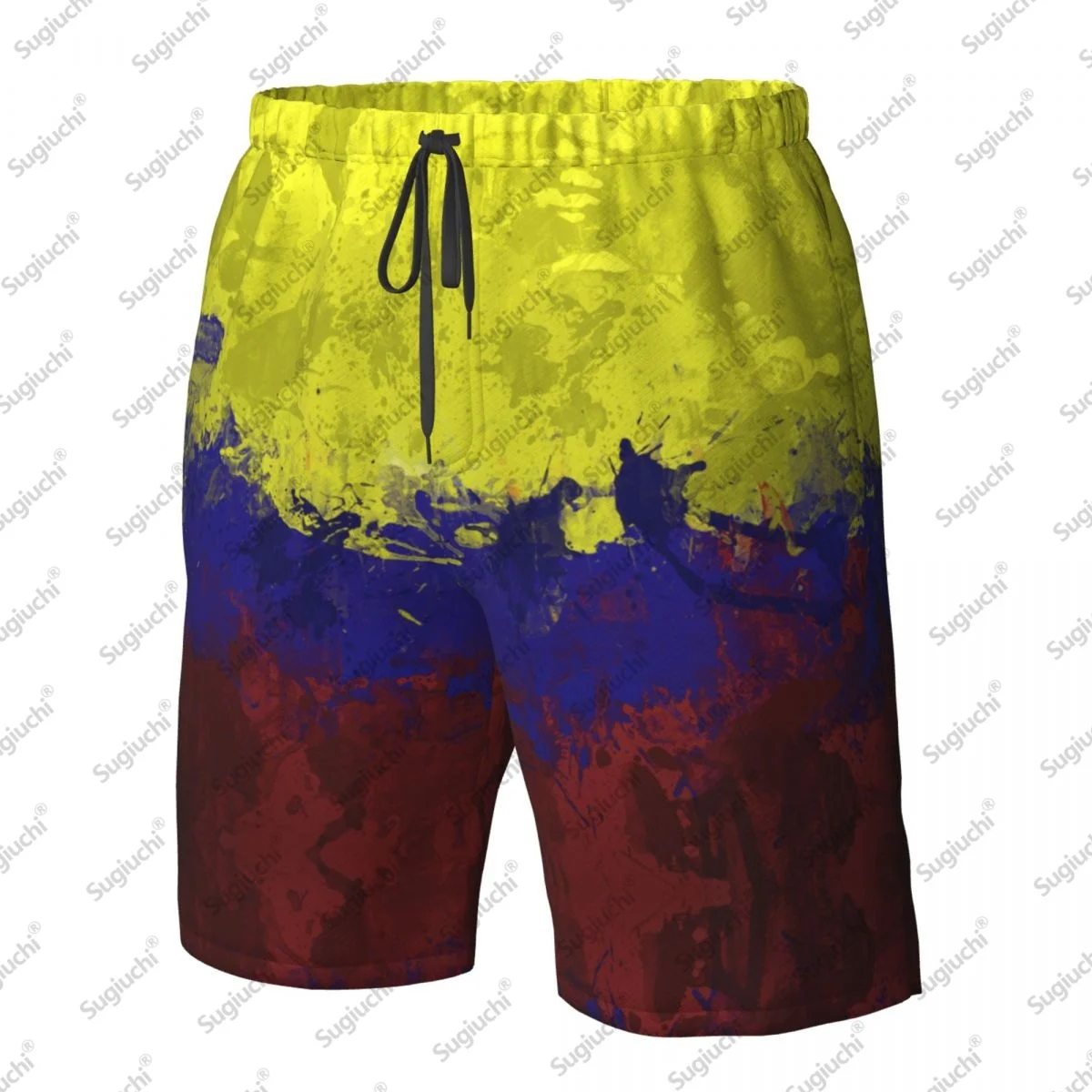 2025 Vintage Clomabia Flag Mens Swim Trunks Qucik Dry Board Beach Shorts Bathing Suit for Men Boardshorts Lightweight