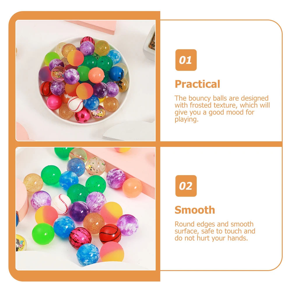 

30 Pcs Bouncy Kids Rubber Stress Relief Toys Frosted Texture Strong Resilience Odorless Bulk for Children