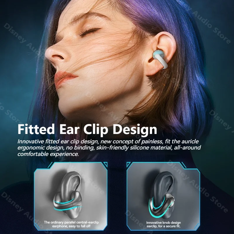 Monster Open Ear AC600 Headphones Bone Conduction EarClip Bluetooth 5.4 Earphone Multi Mic AI noise Cancelling Wireless Earbuds