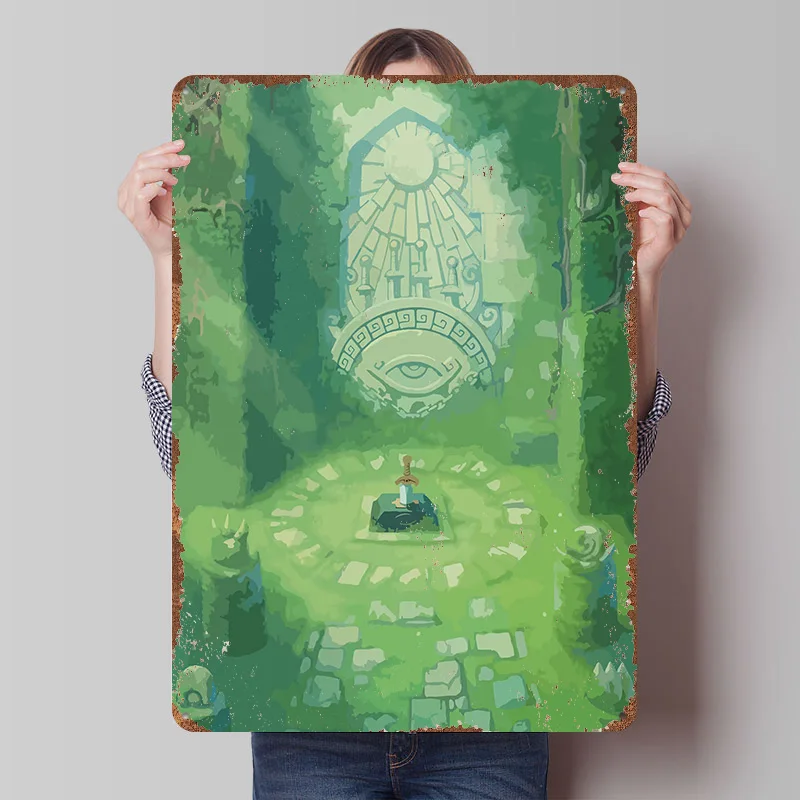 Korok Forest Poster Customized Wall Art Vintage Metal Signs Retro Tin Plaque for Man Cave Bedroom Decoration Aesthetic Wand Deko