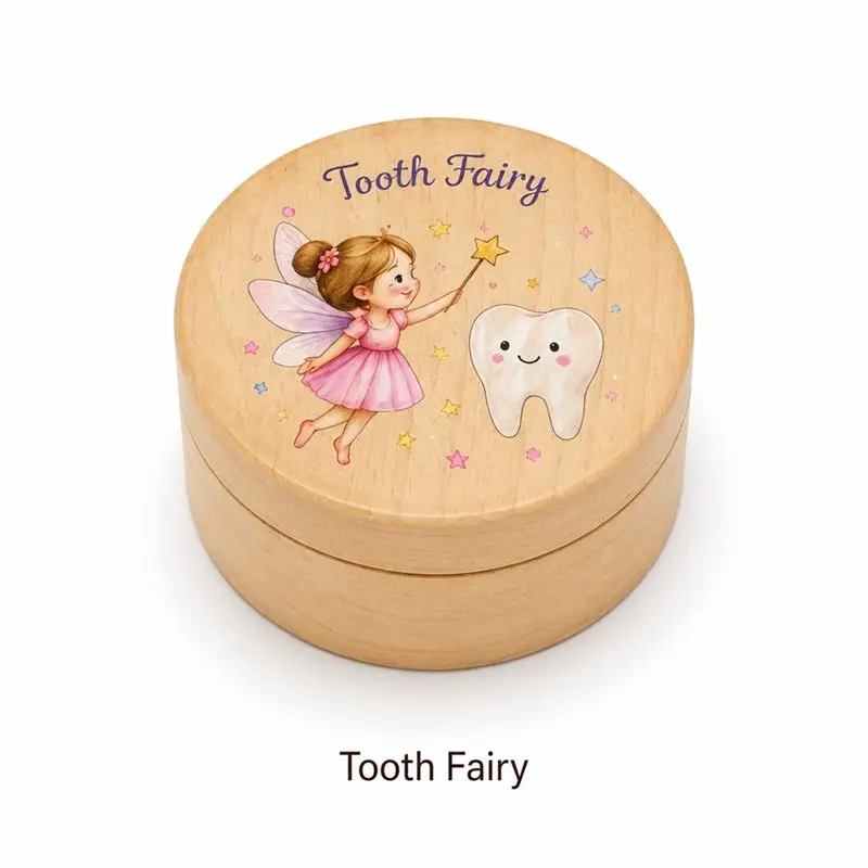 ABUM-Multi-Purpose Wooden Wood Storage Holder 6 Pcs Baby For Teeth Hair Keepsake Box For Teeth Hair Rings Jewelry