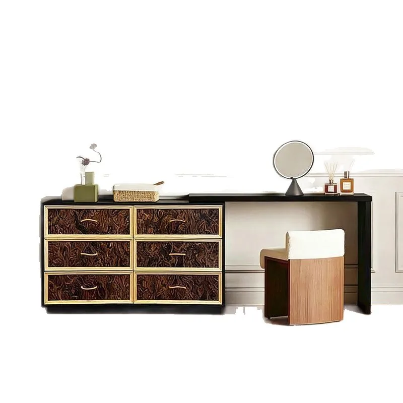 Makeup table medieval bedroom solid wood storage bedside cabinet y