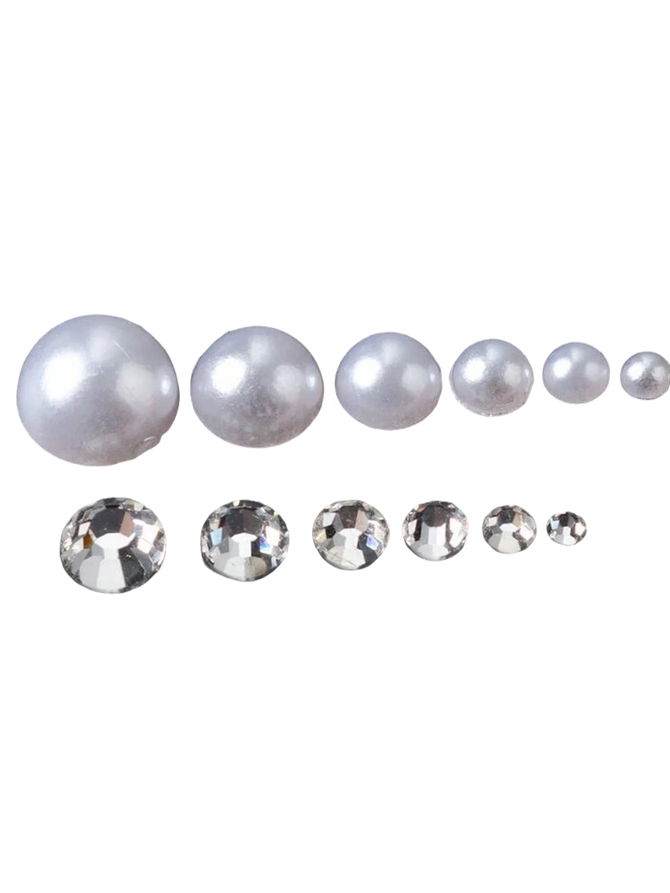 12 grilles/boîte demi-rondes perles blanches perle 3D breloques pour ongles mixte blanc Flatback perle SS4-SS16 rond ongles bijoux bricolage ongles gemmes Kit