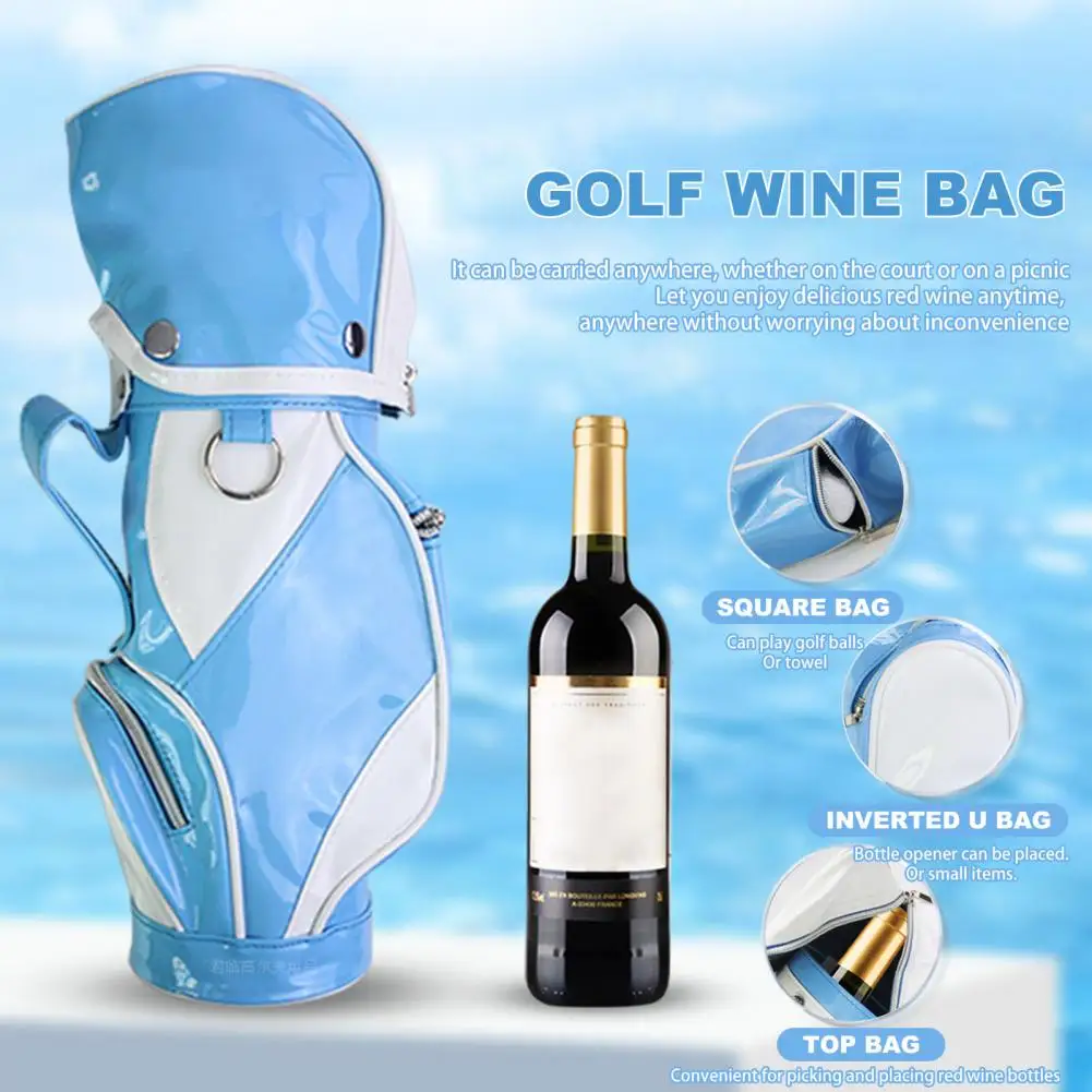 

Golf Wine Bag Portable Golf Wine Cooler Bag for Golfer Single Bottle Carrier for Golf Picnics Wine Bag with Accessories