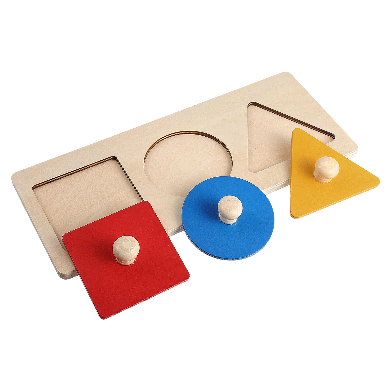 Pannello geometrico Giocattolo educativo per bambini Manopola in legno Puzzle Ragazzi Giocattoli Forma Puzzle di geometria precoce in legno Matematica multipla