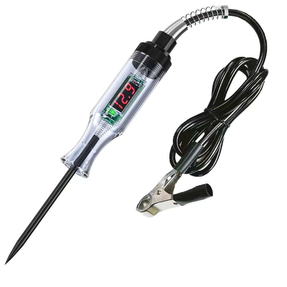 6V/12V/24V Car Circuit Tester Premium Test Light Probe Pen Light Bulb Diagnostic Tool Truck Voltage Circuit Tester Auto Repair