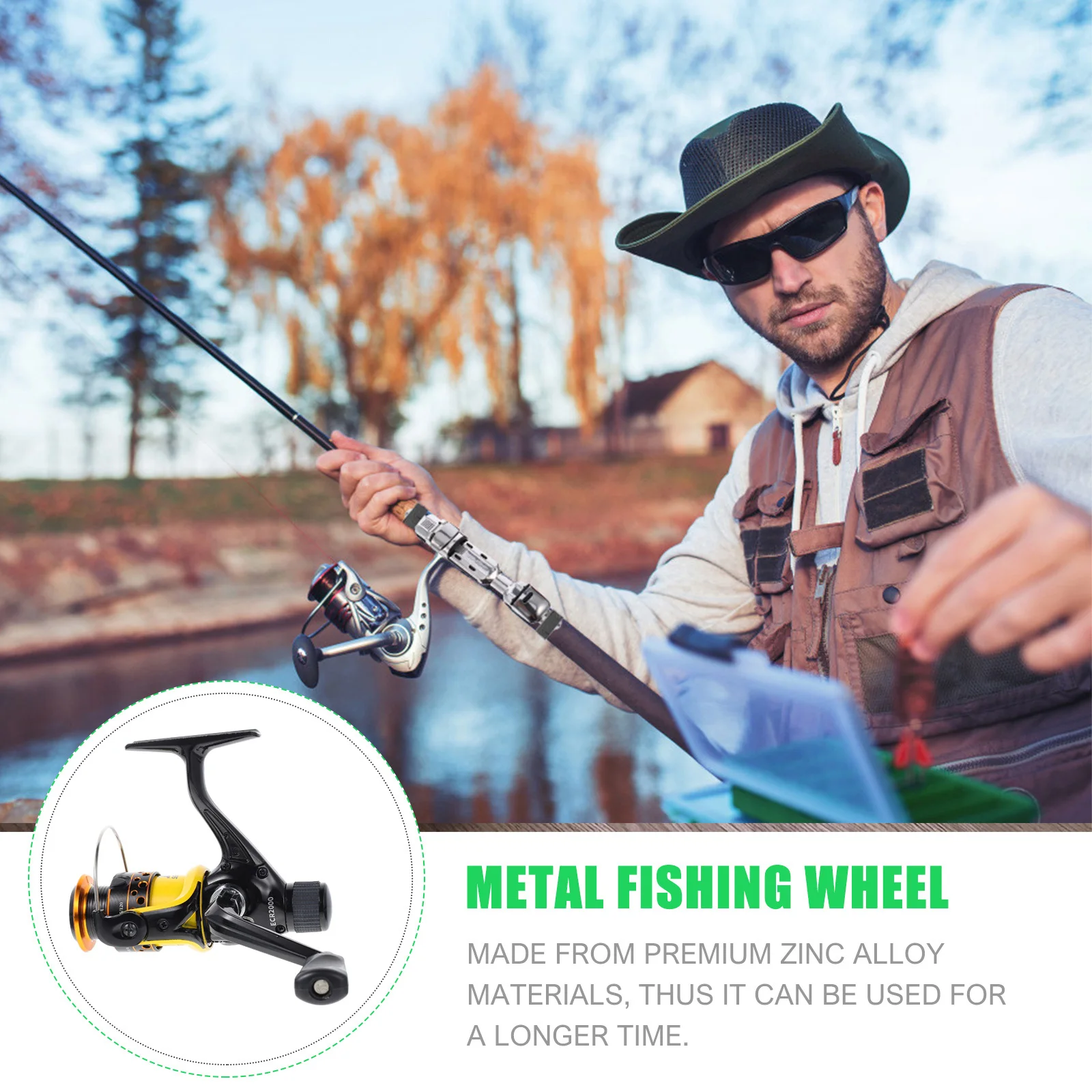 釣りリール-耐久性のある亜鉛合金素材-滑り止め-折りたたみ式ハンドル-快適なグリップ-ギャップなし-強力なパフォーマンス-川湖旅行
