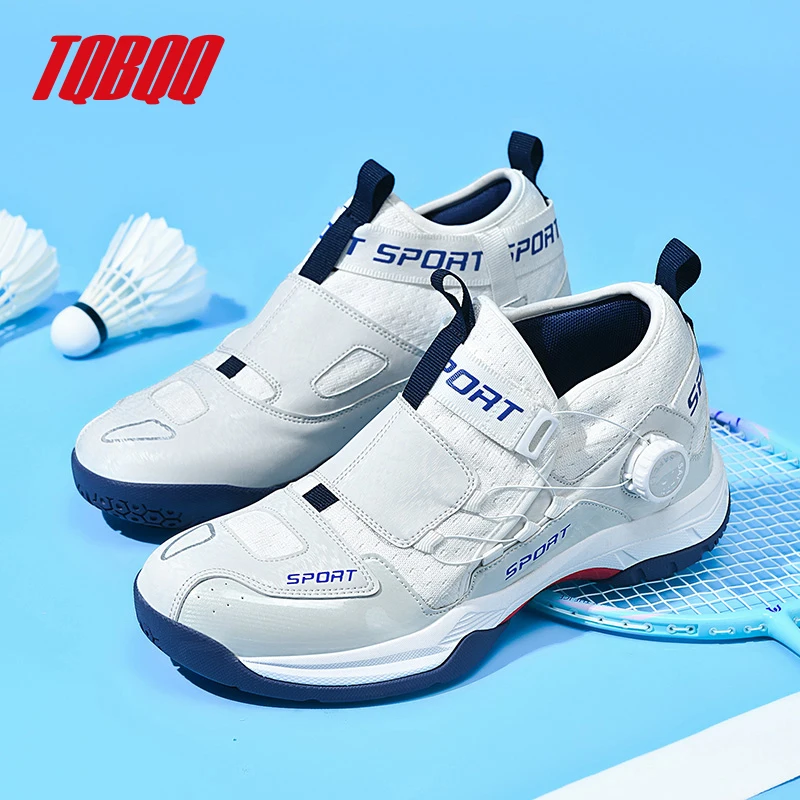 

Профессиональная обувь для бадминтона для мужчин и женщин, амортизирующая легкая теннисная обувь с вращающейся пряжкой, нескользящая спортивная обувь