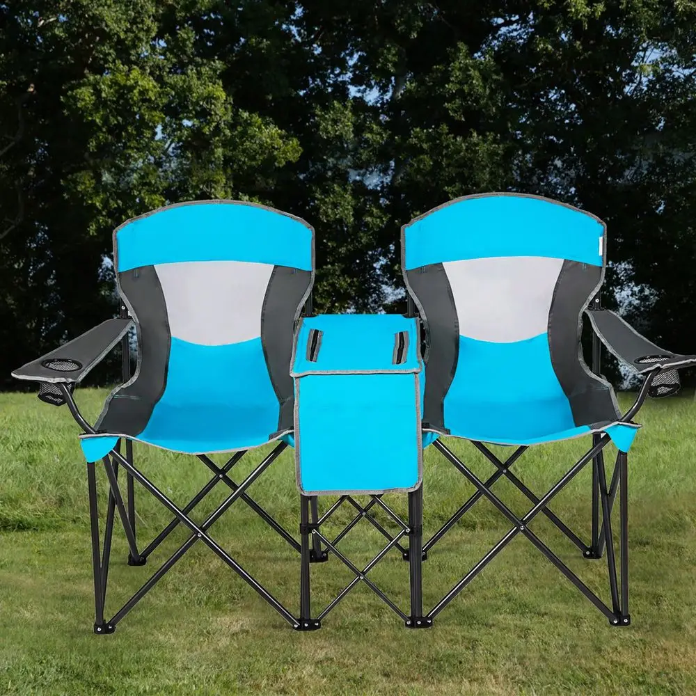 

Portable Folding Camping Canopy Chairs W Cup Holder Cooler Outdoor Red Blue Turquoise