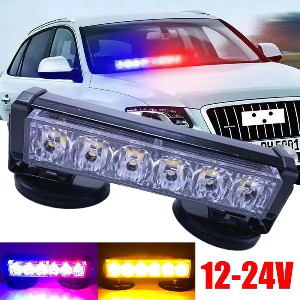 6 Led Car Strong Magnetic Flash Light Rechargeable Led Dome Brightness Warning Car Light Light Magnet High Portable P8s4