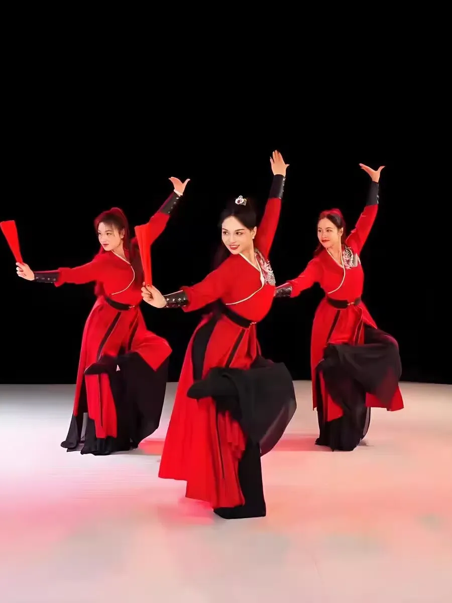 Classical Tai Chi Sword Performance Costume Fan Sound Drumming Ancient Chinese Martial Arts Outfit Female Stage Performance Wear