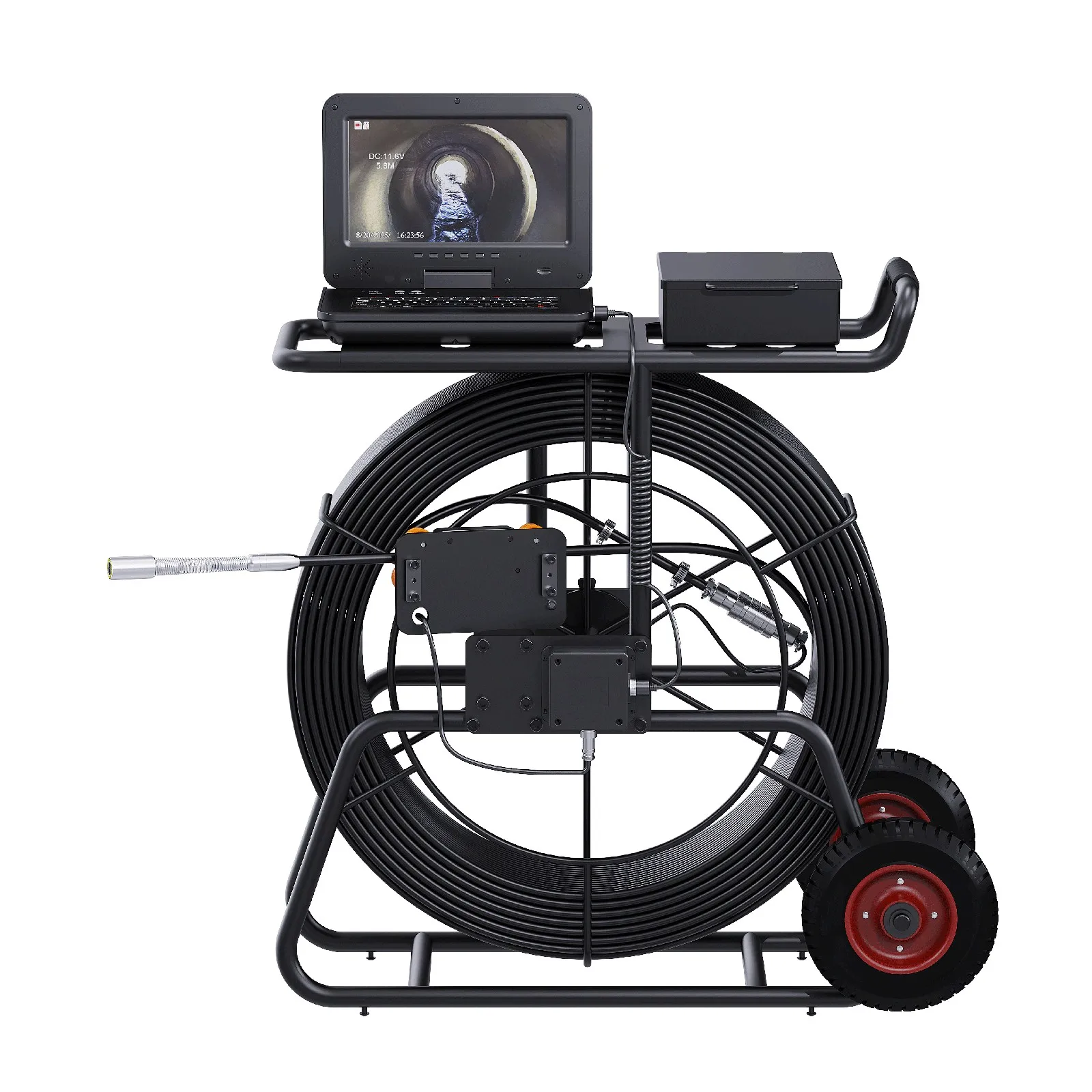 Sewer Pipe Inspection Camera 10 Inch IPS 1080P Screen and Meter Counter+Self-Leveling 512HZ+ 100M Diameter 11mm cable with brake