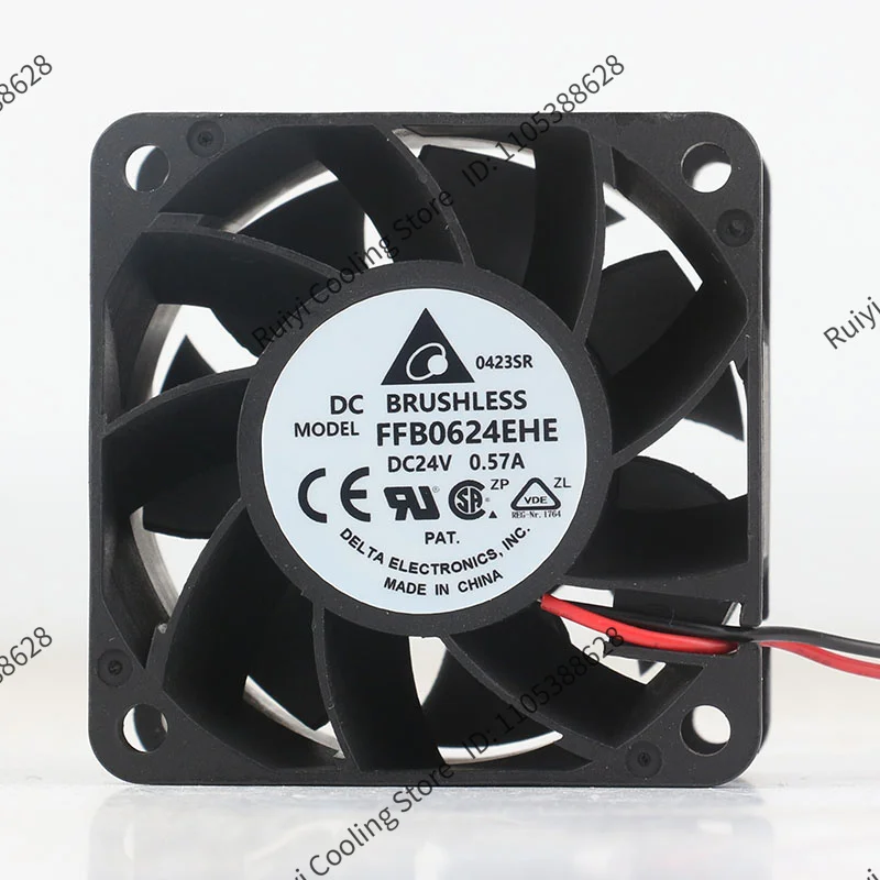 Original Delta 5V 12V 48V DC 24V 0.57A AC EC 6038 60X60X38MM 6CM speed alarm Double ball bearing two wire FFB0624EHE cooling fan