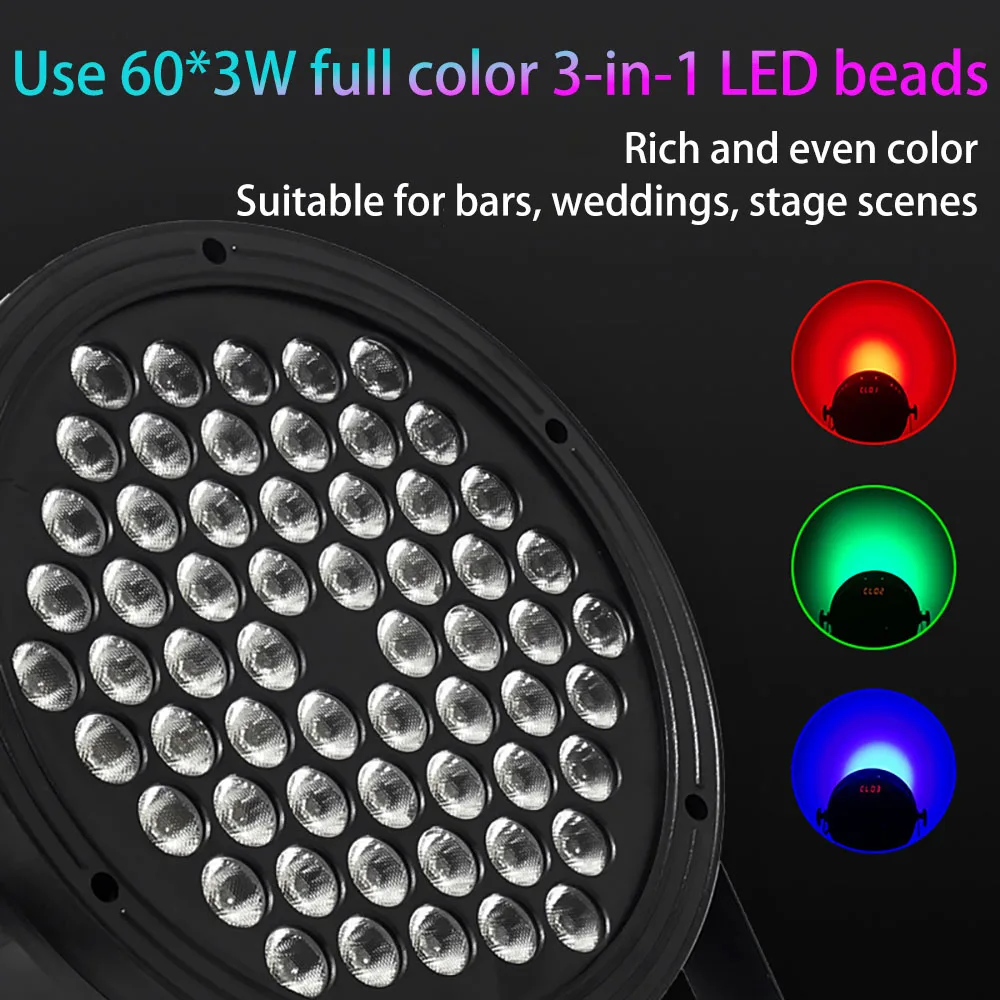 2/4/8 Uds 3W * 60LED parquet etapa mini luz DMX512 audiencia controlada por voz luz facial para festival boda y ambiente de discoteca