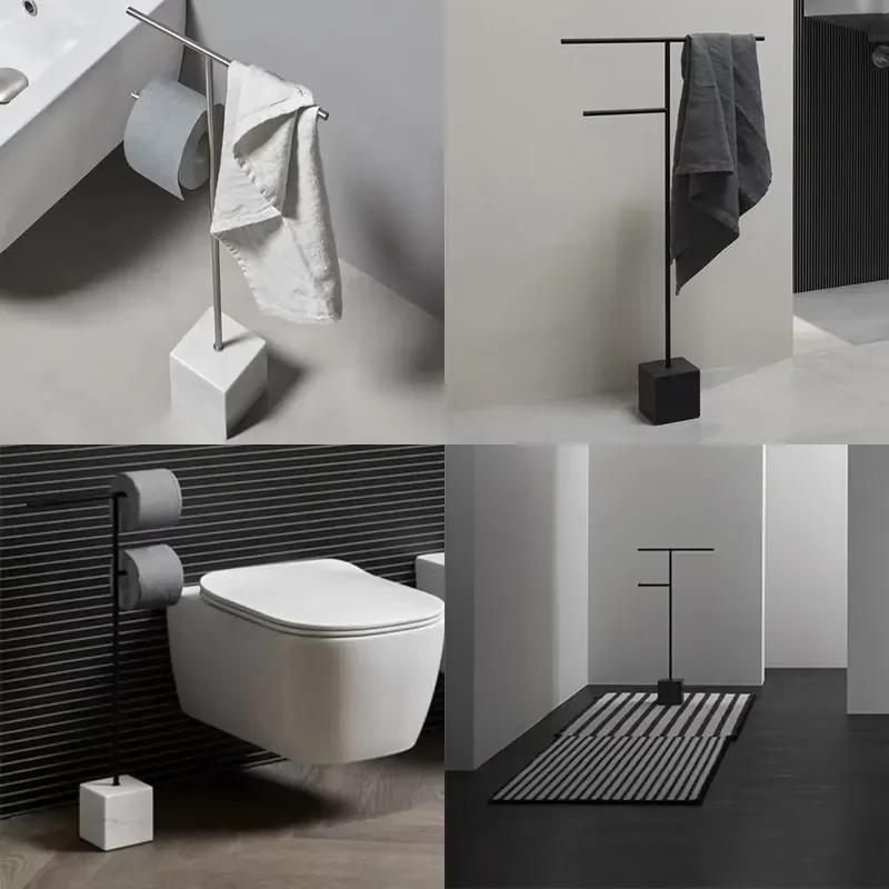 Stainless Steel Bathroom Storage Shelves Paper Towel Holder Punch-free Modern Creative Paper Storage Racks Home Decor